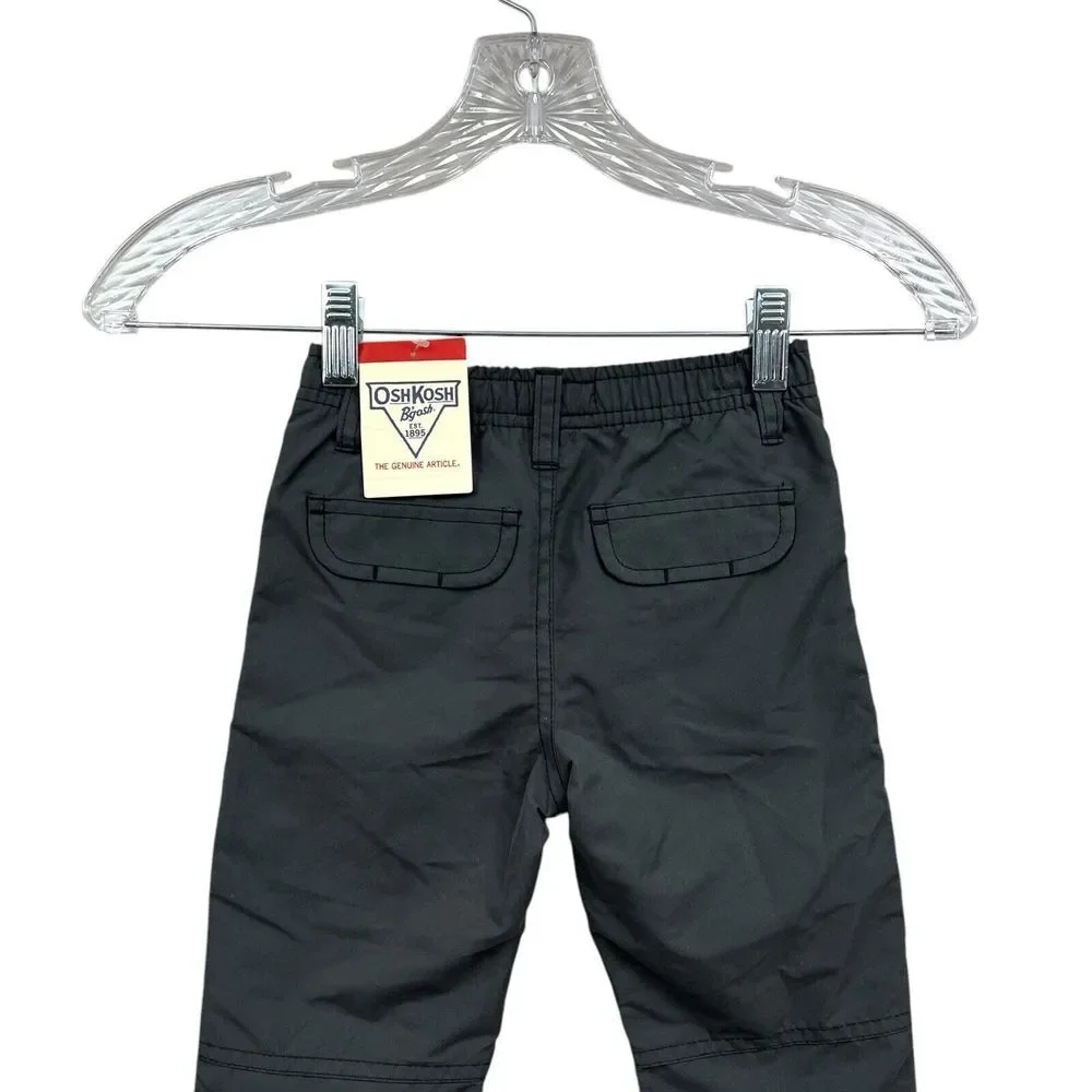 OshKosh B'gosh Cargo Pants Boys Infant Lined Elastic Stretch Waist Gray Sz 18M*